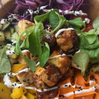 Vegan tofu bowl  at Ahimsa in Mallorca