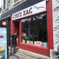 Outside  at Chez Zac Pizzeria in Montreal