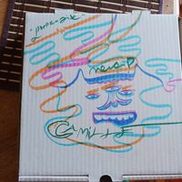 Cool artwork! at Chez Zac Pizzeria in Montreal