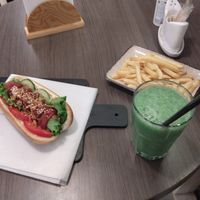 Took a hot dog, some french fries and a drink. at Veggie Bar in Minsk