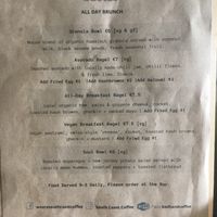 Menu at South Coast in Bournemouth