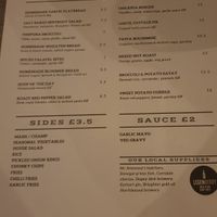 Full vegan menu (chages frequently for seasonal items) at Castle Bistro in Londonderry