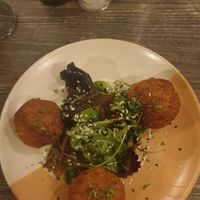 Falafel bites with tahini dressing starter at Castle Bistro in Londonderry