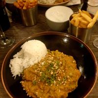 Brocolli and potato satay with basmati at Castle Bistro in Londonderry