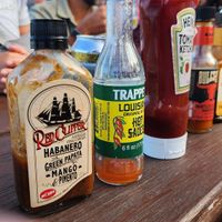 Great selection of sauces at The Surfside in Beaumaris