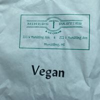 Vegan Pasties  at Miners Pasties and IceCream in Munising
