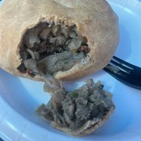 Inside the vegan pasty  at Miners Pasties and IceCream in Munising