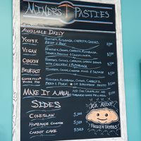 Full menu  at Miners Pasties and IceCream in Munising