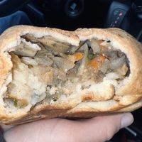 Insides of the vegan pasty  at Miners Pasties and IceCream in Munising