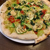 Vegan pizza at il Molino in Kyiv