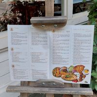 Menu outside of the restaurant at Resto Bar Taraca in Kotor