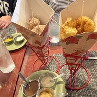 Apple fritters and cauliflower fritters at Federal Fritter in Rehoboth Beach