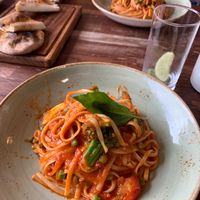 Linguini Primavera with tomato instead of cream  at La Rocca in Cheddar