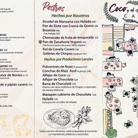Menu as of Nov 2022, page 2/2  at Coco y El Alacrán Café in Puebla
