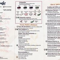 Menu as of Nov 2022, page 1/2  at Coco y El Alacrán Café in Puebla
