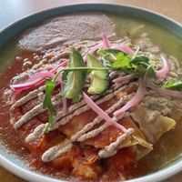 enchiladas  at Coco y El Alacrán Café in Puebla