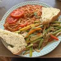 Pasta del mar vegana  at Coco y El Alacrán Café in Puebla
