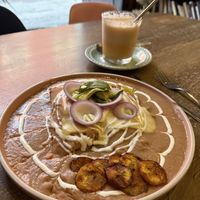 Enfrijoladas vegetariana (they have vegan option as well)   at Coco y El Alacrán Café in Puebla