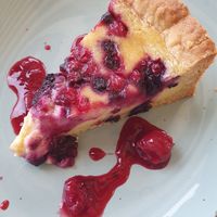 Vegan cherry cheesecake at Hotel Pension Tyrol in Telfs