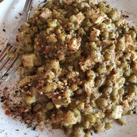 Protein Kick off (with tofu, chili and mung beans) as breakfast option at Hotel Pension Tyrol in Telfs