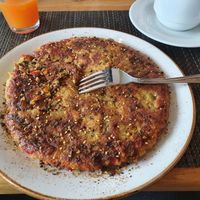Chickpea pancake (chickpea flour + vegetables) at Hotel Pension Tyrol in Telfs