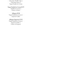 Menu  at Mondo in Coatbridge