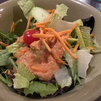 Salad comes with vegan roll combo dinner   at Sushi Siam in Taos