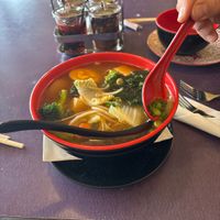 Spicy miso ramen with tofu and veg.  at Sushi Siam in Taos