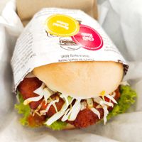 Award winning Vegan chili krab burger at VEGANBURG - Eunos Flagship Outlet in East Singapore