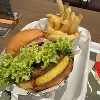 Teriyaki burger and some fries  at VEGANBURG - Eunos Flagship Outlet in East Singapore