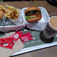 Smokey bbq with seaweed fries and haianese chicken, ginger lemonade at VEGANBURG - Eunos Flagship Outlet in East Singapore