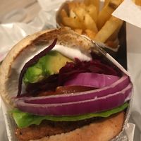 Avocado beetroot burger  at VEGANBURG - Eunos Flagship Outlet in East Singapore