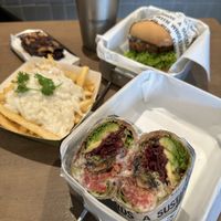 Avo beets wrap is not bad! Healthy wrap with portobello mushroom.   at VEGANBURG - Eunos Flagship Outlet in East Singapore