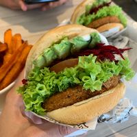 Avocado Beetroot Crispy Soy Patty (no onion) at VEGANBURG - Eunos Flagship Outlet in East Singapore