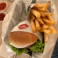 Smoky BBQ burger with seaweed fries at VEGANBURG - Eunos Flagship Outlet in East Singapore