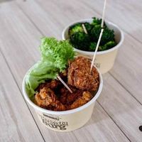 Mushroom pop and grilled broccoli
 at VEGANBURG - Eunos Flagship Outlet in East Singapore