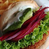 avocado + beetroot burger at VEGANBURG - Eunos Flagship Outlet in East Singapore