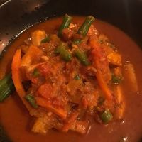 Tofu cooked in tomato-base curry  at Wild Yak Tibetan Restaurant in Northcote