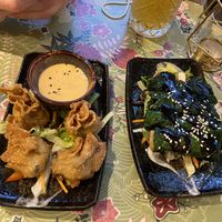 Wan tans, green rolls at Chay Vegan Asian Kitchen in Hamburg