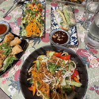 3 Starters 1 main dish & 1 crunchy sushi roll 😍 at Chay Vegan Asian Kitchen in Hamburg
