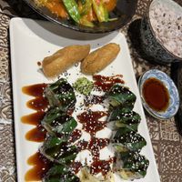 Set 1 sushi for 13 Euros plus tofu dish   at Chay Vegan Asian Kitchen in Hamburg