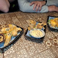 Vorspeisen: Buddha Roll, Wantan, Tofu Cubes at Chay Vegan Asian Kitchen in Hamburg