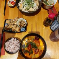 Monk soup, bouddha rolls and golden soup at Chay Vegan Asian Kitchen in Hamburg