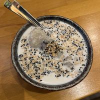 Sticky rice & banana cake in coconut milk with sesame and peanuts, lovely😄 at Chay Vegan Asian Kitchen in Hamburg