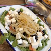 Feta and beansprout salad   at Cala Vegana in Menorca