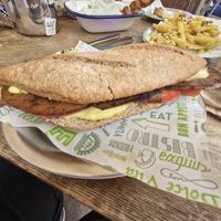 Vegan loin sandwich at Cala Vegana in Menorca