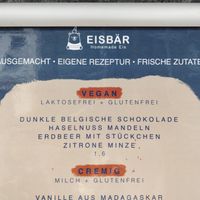 List of vegan ice cream types at Wei&Wei Eiswerkstatt in Aachen