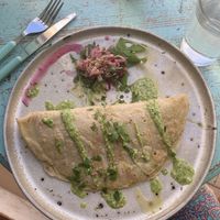 vegan cashew cheese/pesto/tomato wrap at Andorinha do Mar in Budens