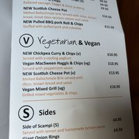 Vegan & Vegetarian section   at The Real Food Cafe in Tyndrum