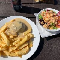 Vegan Haggis & vegan side Salat   at The Real Food Cafe in Tyndrum